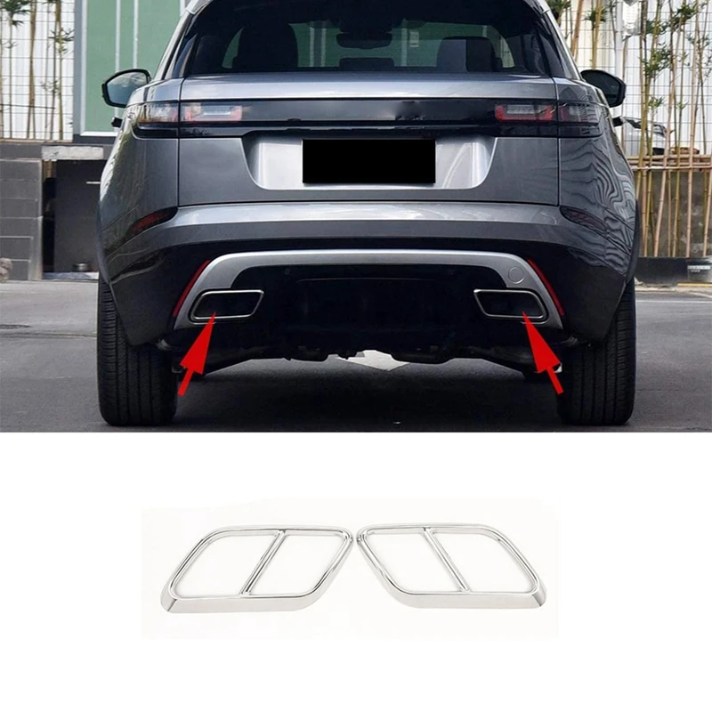 

Stainless Steel Car Rear Exhaust Muffler Tail Pipe Cover for Land Rover Range Rover Velar 2017-2020