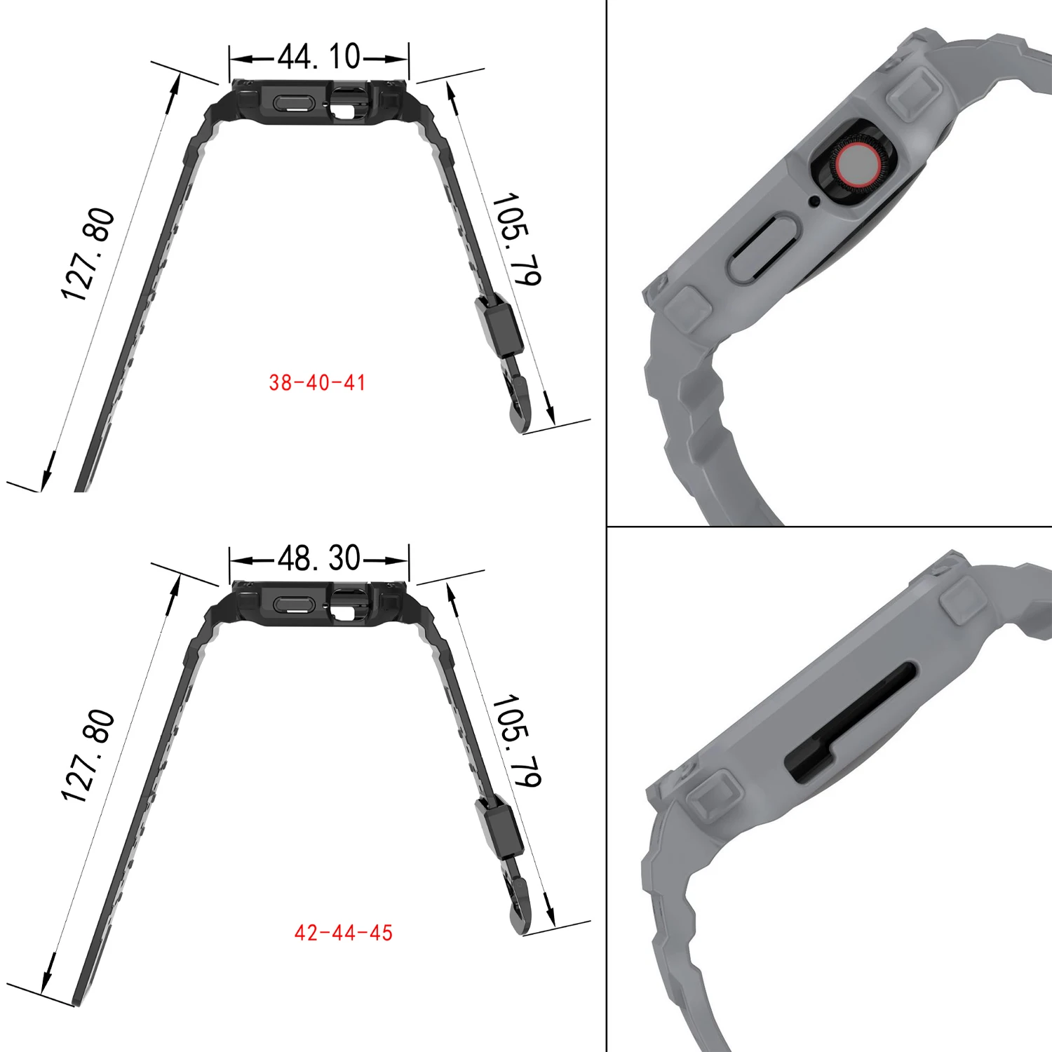 Чехол для Apple Watch Band 44 мм 45 42 40/38 ремешок часов Iwatch Series 7 6 5 4 SE защитный чехол из ТПУ