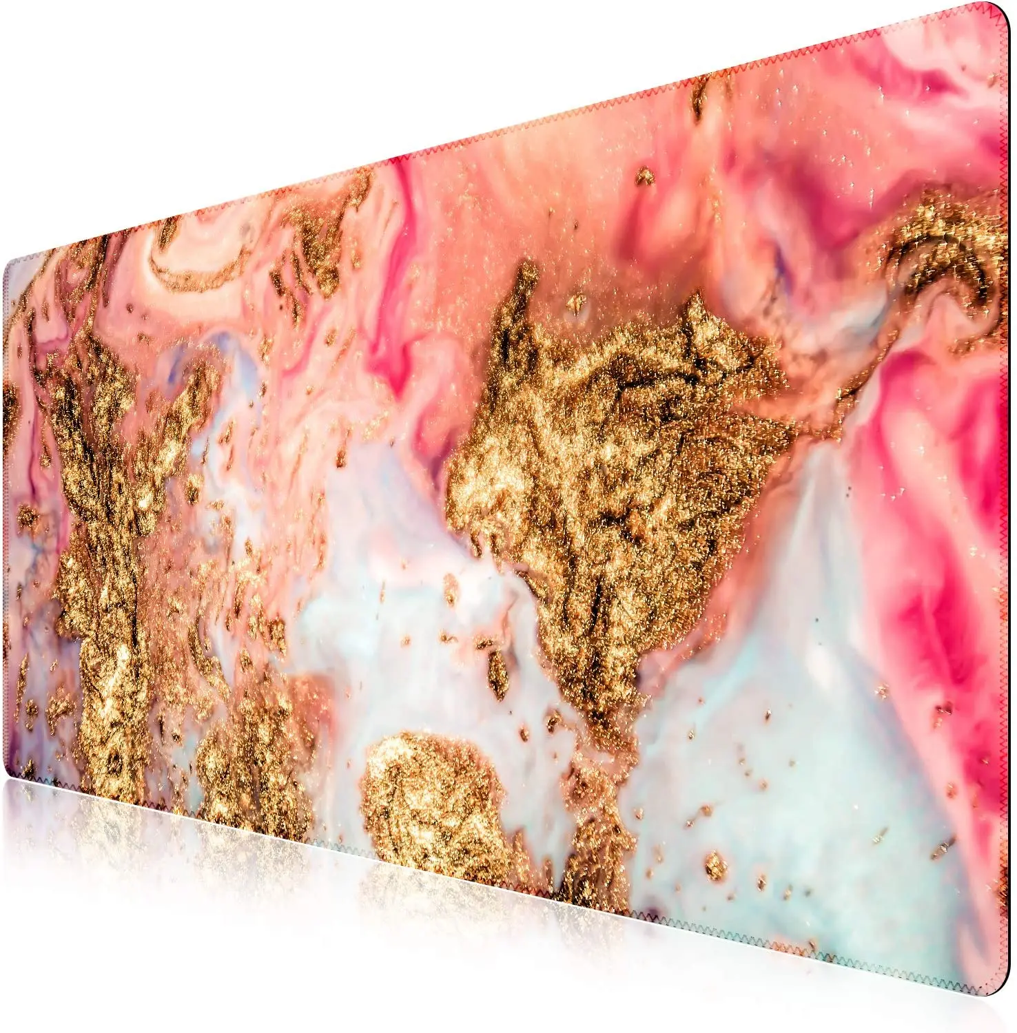 

iCasso Desk Mat, Extended Gaming Mouse Pad (35.4x15.7 in), Large Non-Slip Rubber Base Mousepad with Stitched Edges, Waterproof K