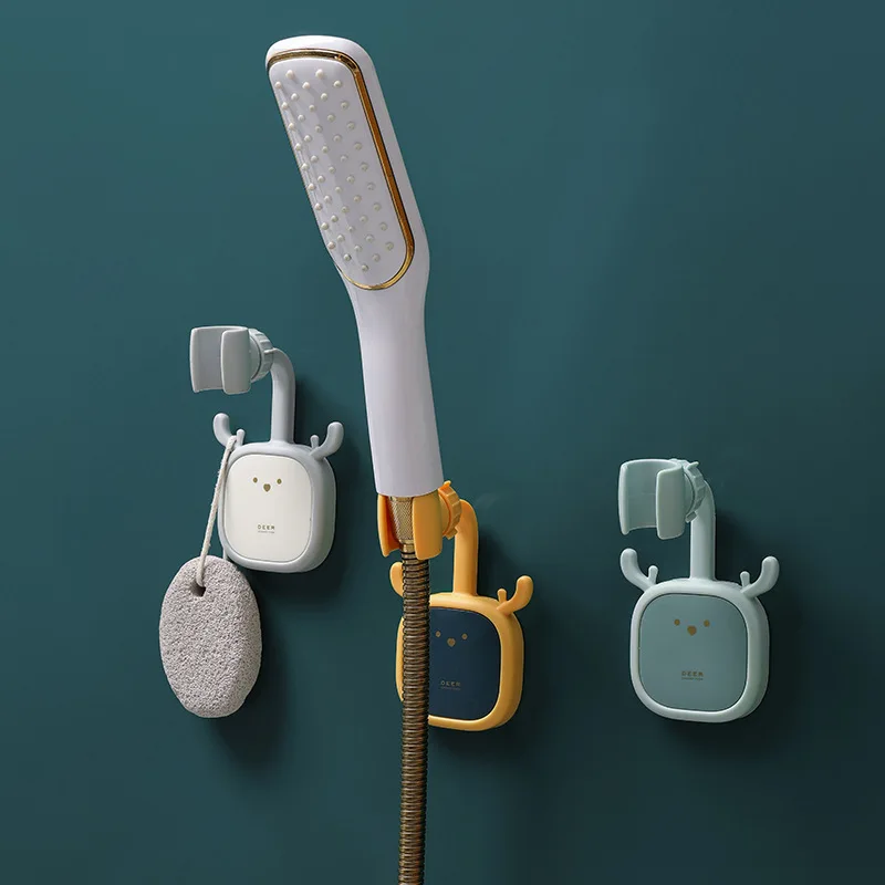 

360° Adjustable Shower Head Holder Wall-mounted Punching Fixed Shaking Hanger Bracket Universal Stand Bathroom Accessories