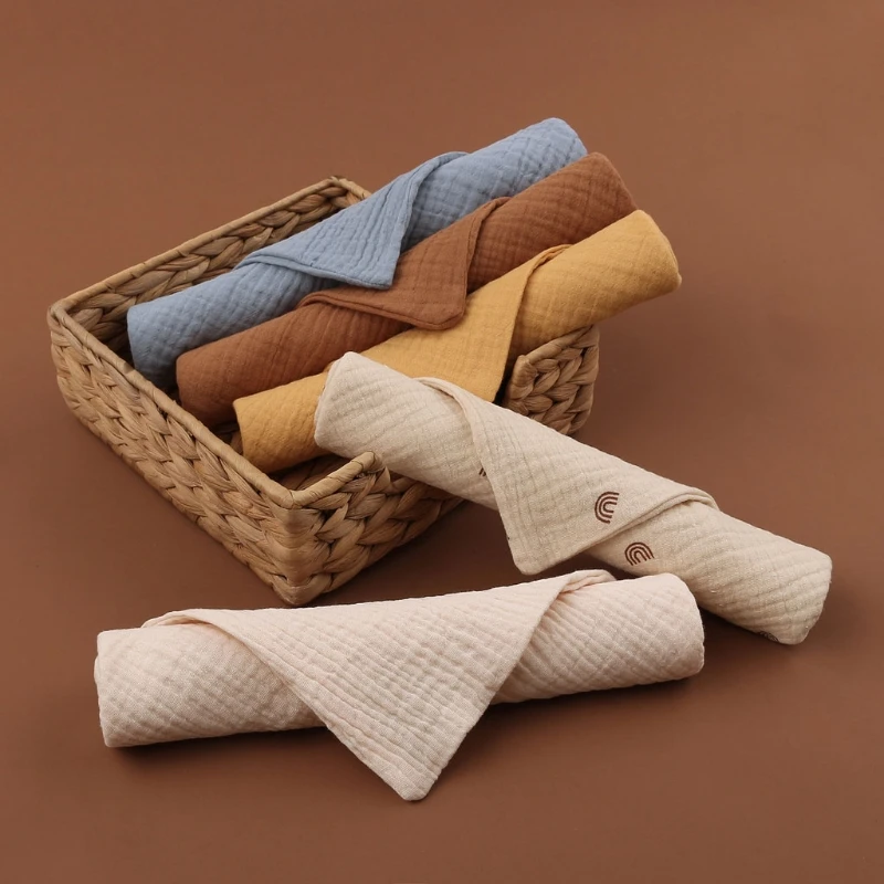 Solid Color Baby Bibs Newborn Stuff Baby Feeding Bibs Cotton Baby Accessories Skin-friendly Burp Things for Babies A2UB