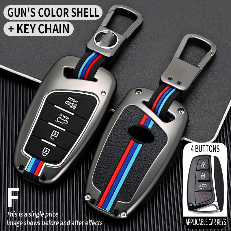 

Car Key Case Cover Key Bag For Hyundai Grand Santa Fe IX45 GENESIS EQUUS AZERA 2013 2014 2015 2016 Key Chains Car Accessories