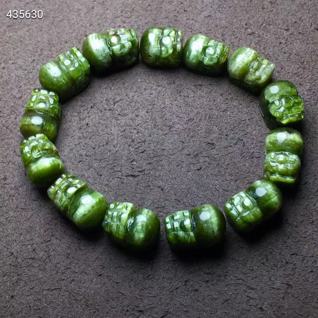 

Natural Green Tourmaline Pi XIu Bracelet Cat Eye 11*8*7mm Clear Round Beads Tourmaline Women Men Crystal Jewelry AAAAAAA