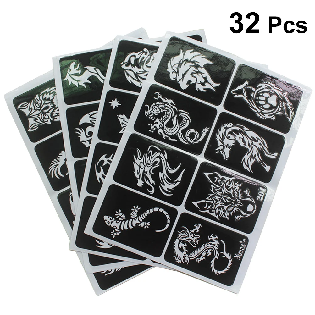 

Stencils Tattoo Tattoos Glitter Templates Face Temporary Kit For Airbrush Pen Stencil Paint Painting Body Indian Template