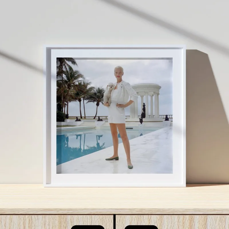 ВИНТАЖНЫЙ ПЛАКАТ с бассейном для фотосъемки Slim Aarons фотопечать на холсте высокого