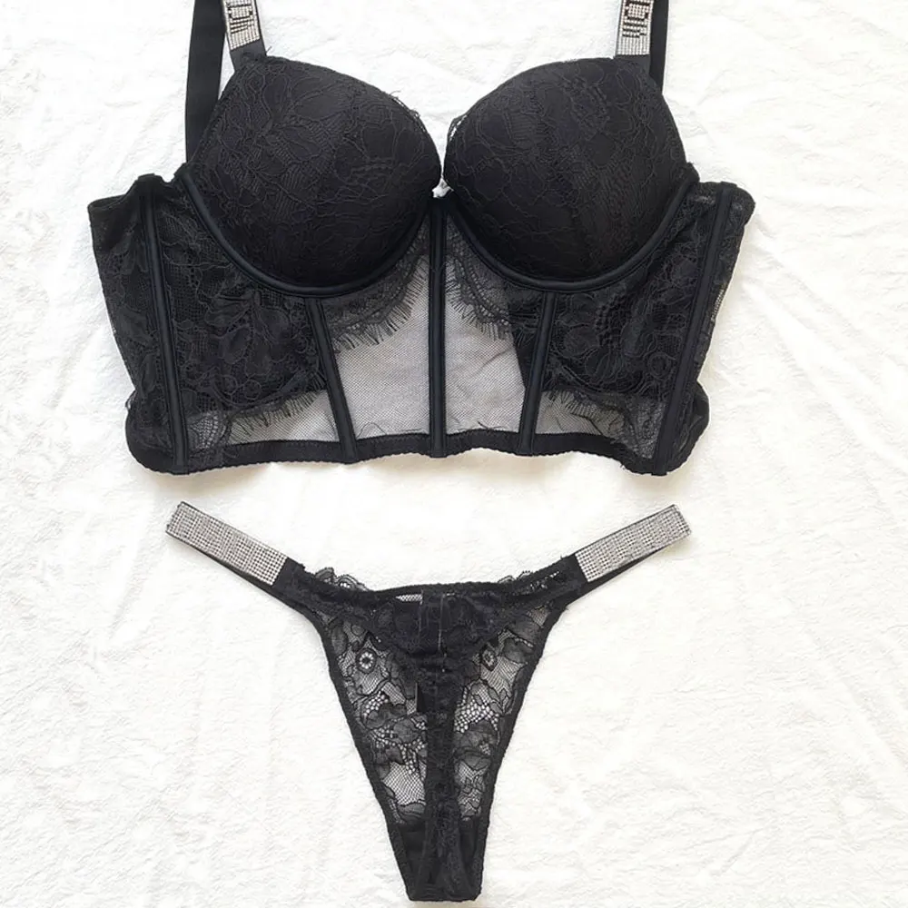 Брендовый дизайн кружевное роскошное нижнее белье стразы женское удобное корсет
