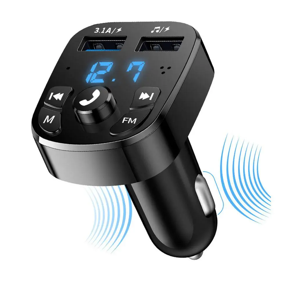 

Автомобильный многофункциональный автомобильный mp3-плеер с шумоподавлением, FM-передатчик, беспроводной Bluetooth-совместимый приемник, автомобильное быстрое зарядное устройство с двумя USB-портами