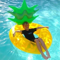 inflatable pineapple pool float swimming ring for aults kids safety seat pool float tube outdoor beach party pool water toy