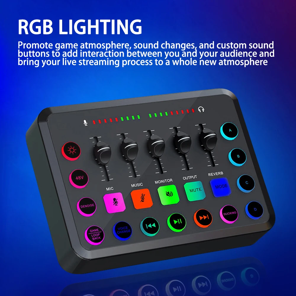 Игровой аудиомикшер AideeMaster 5-канальный RGB