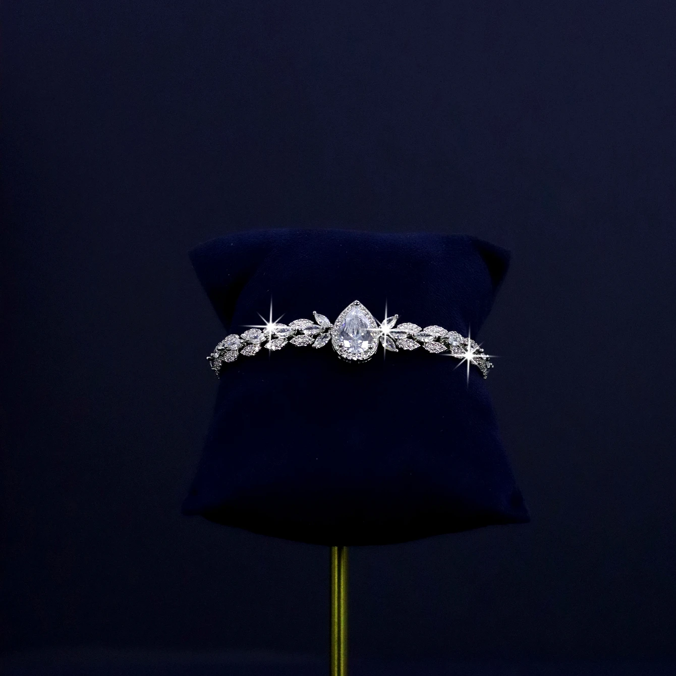 Свадебный комплект из 4 предметов с медным покрытием и платиной каплями белой