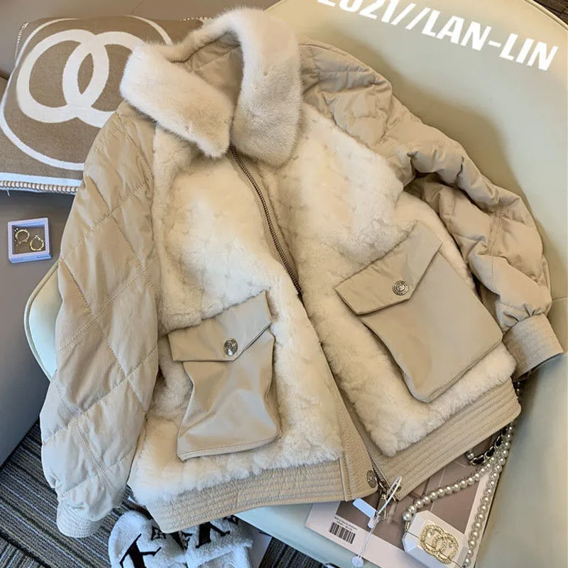 Parkas Women's Plus Size Short Fur Coats 2022 Winter New Fashion Faux Fur Rabbit Splicing Thickening Casual Warm Jackets Woman
