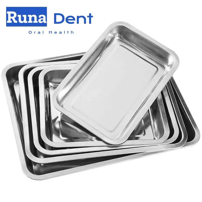 

Dental Surgical Tray Stainless Steel Square Plate Disinfection Tray 2 Size Storage Tray Food Fruit Plate Dentist Tools