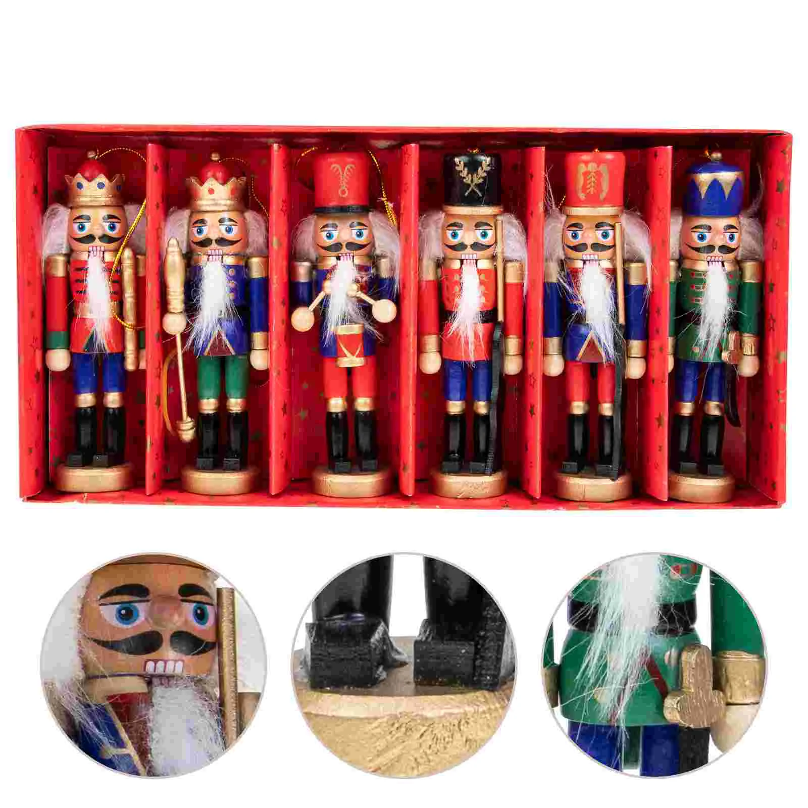 

Nutcracker Christmas Hanging Wooden Wood Decorations Nutcrackers Tree Xmas Figures Decor Soldier Puppet Ornament Ornaments Craft