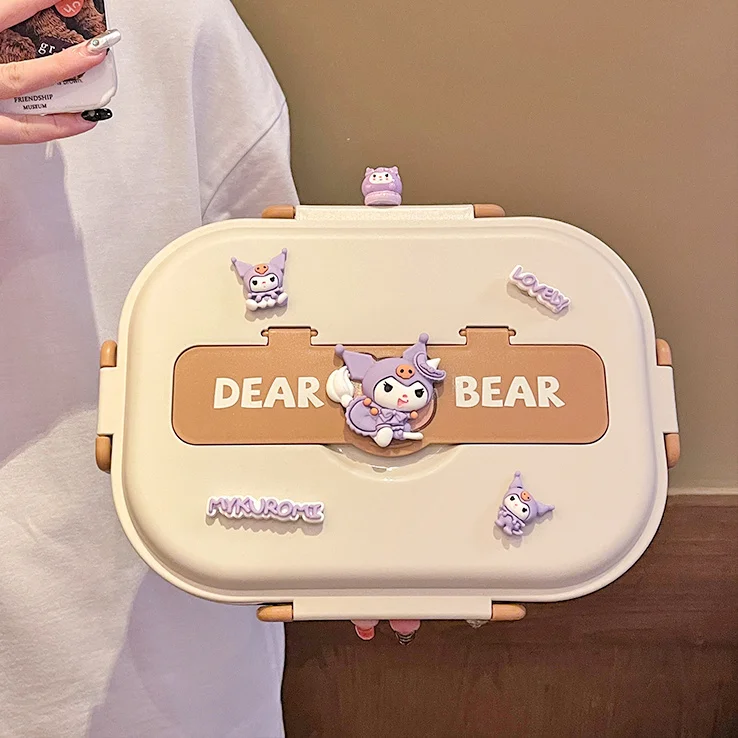 

Anime Kawaii Sanrio Kuromi Cute Cartoon Insulated Lunch Box Diy Stainless Steel Japanese-Style Lunch Box Super Long Insulated