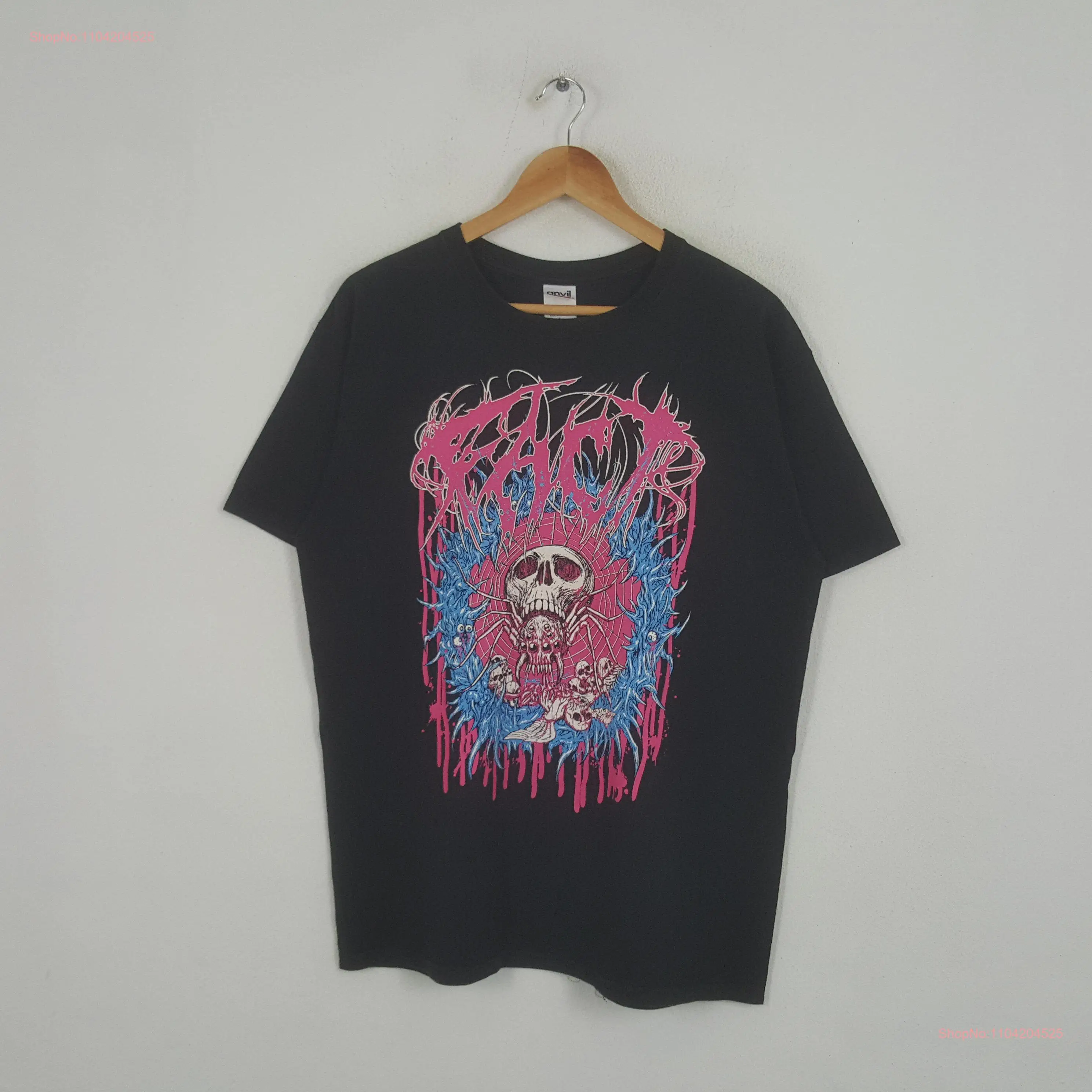 Винтажная футболка Fact American Horror Skull Heavy Metal с длинными или короткими рукавами