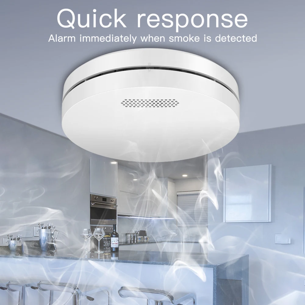 CoRui Graffiti intelligent WiFi fire smoke alarm household wireless smoke sound and light alarm sensor