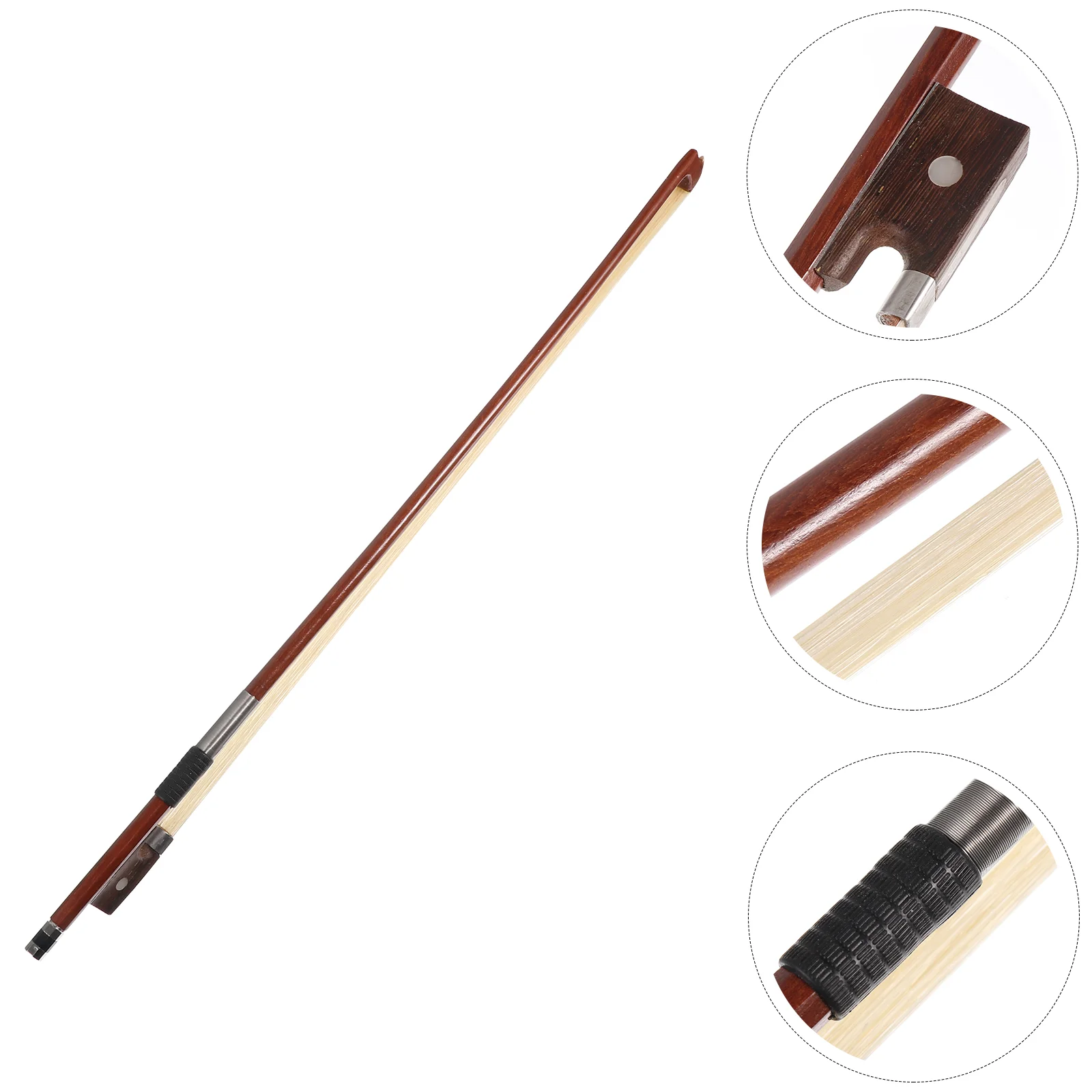 Horse Hair Violin Bow Violin Accessory Red Sandalwood 1/8 Size Violin Bow