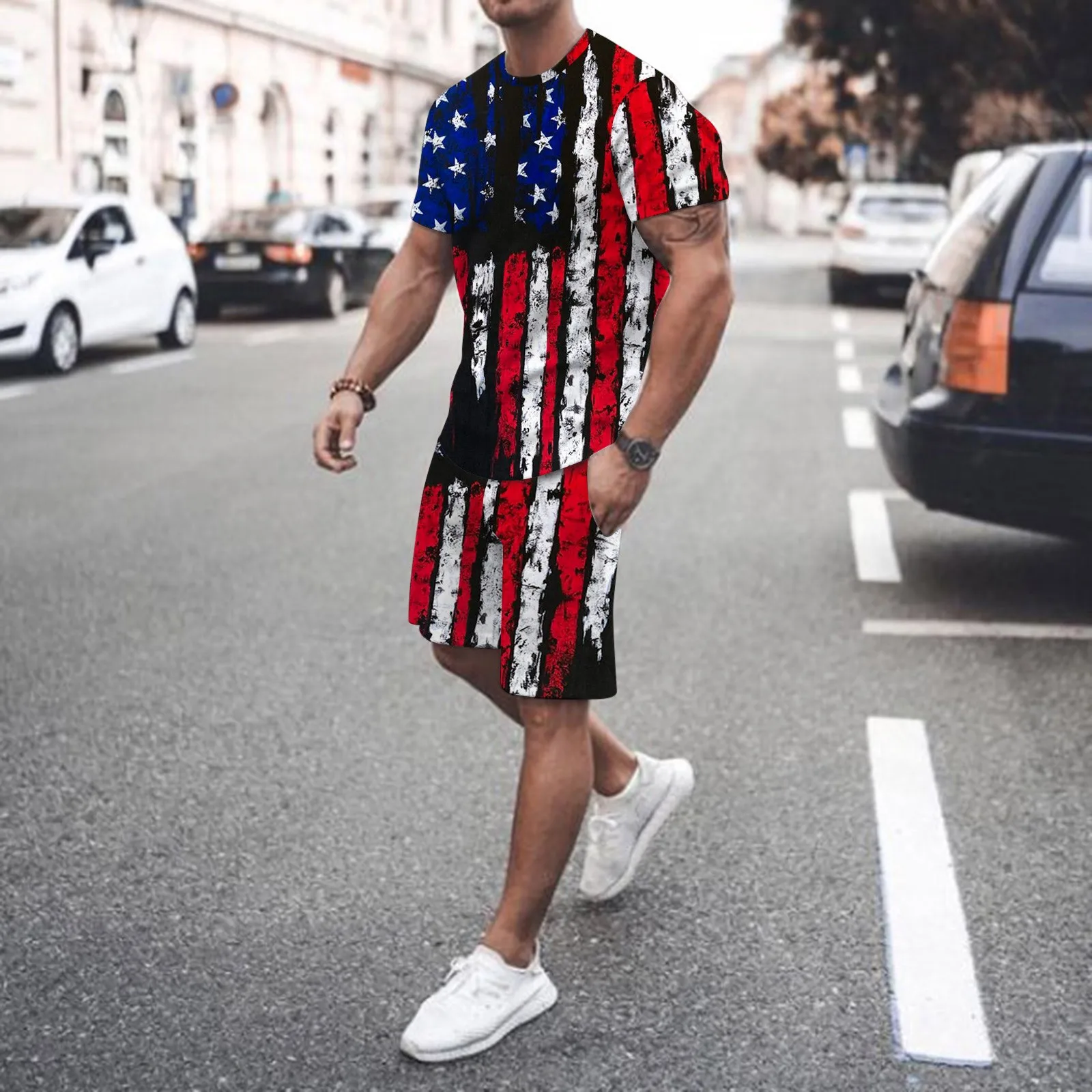 Men Tracksuit Casual Summer Short Sleeve Polo Shirt And Shorts Suit Two-Piece Set Male Clothing Streetwear Clothes For Men Me