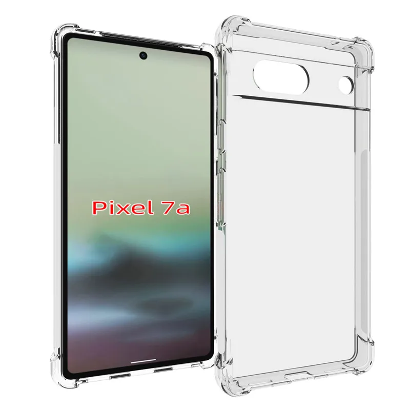 

For Google Pixel 7A phone case transparent all-inclusive TPU four-corner anti-fall silicone protective cover soft
