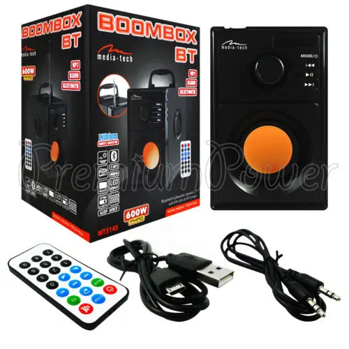 

Bluetooth-Колонка MediaTech BOOMBOX BT MT3145, FM-радио, MP3-плеер, музыка, USB, 600 Вт