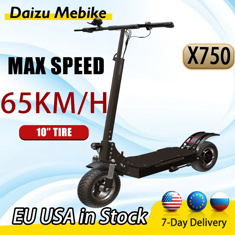 

Electric Scooter X750 Scooter Electric 52V 20AH E Scooters 65KM/H Long Distance 78KM 10 Inch Tire Foldable Scooter Waterproof