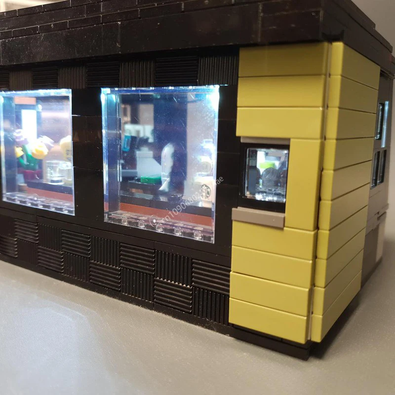 Moc Urban Модульные Starbucks Открытый киоск Архитектура Street View Строительные блоки Diy