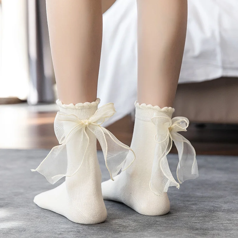 

SP & CITY Lolita JK стильные хлопковые милые женские носки с бантом хипстерские Харадзюку носки средней длины повседневные Модные дышащие носки