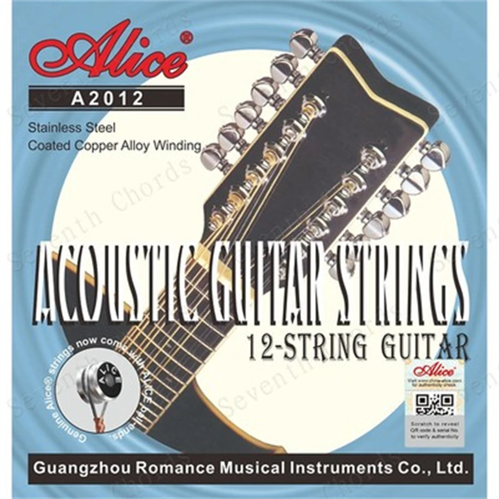 

Alice A2012 12 Strings Acoustic Guitar String Set Steel Copper Alloy Winding 010-026 Stainless Steel Core Coated Copper Alloy