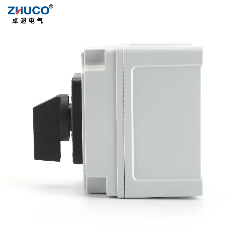 Фото Поворотный кулачковый переключатель ZHUCO SZW26/LW26-32/D202.2EF 660В 32А, 3 положения (ВКЛ-ВЫКЛ-ВКЛ), 8 винтов, с внешним корпусом №4