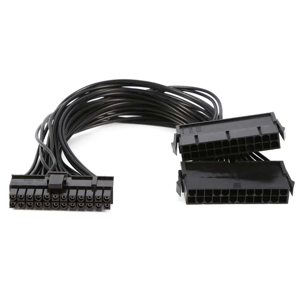 

24Pin Mining Dual PSU Adapter ATX Power Supply Cable Connector for Mining 30cm 20+4pin