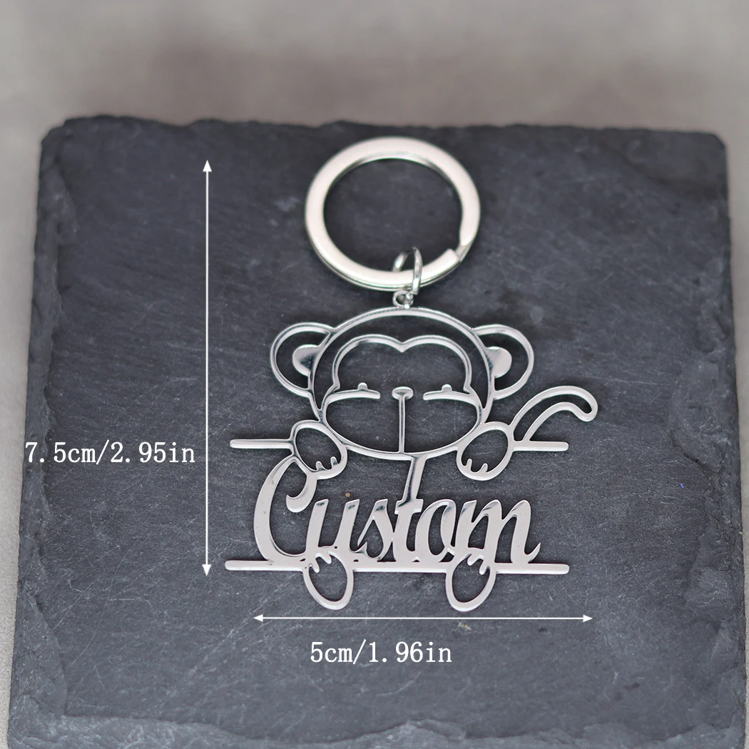 Нержавеющая сталь с гравировкой имени индивидуальный брелок изображением