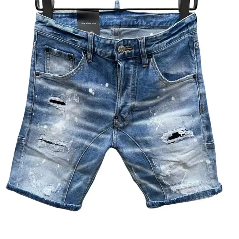 

2023 новые модные брендовые мужские джинсы с дырками и рисунком в стиле ретро мотоциклетные джинсы DT138