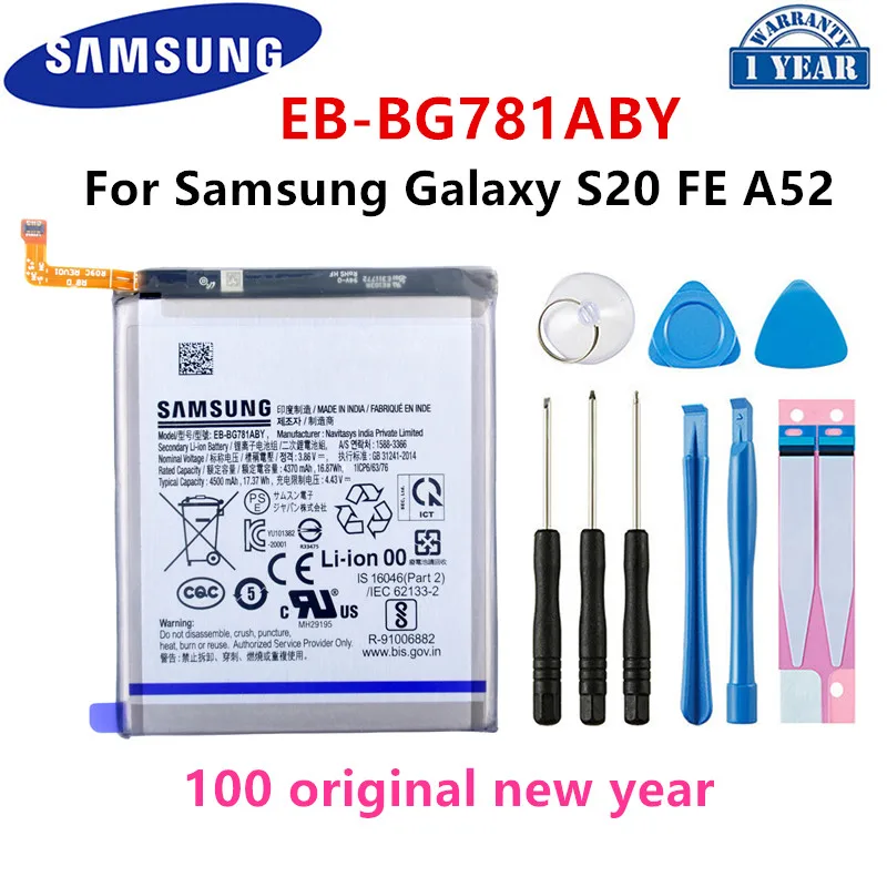 

SAMSUNG Orginal EB-BG781ABY 4500mAh Replacement Battery For Samsung Galaxy S20 FE 5G SM-G781 A52 SM-A526/DS Batteries Tools