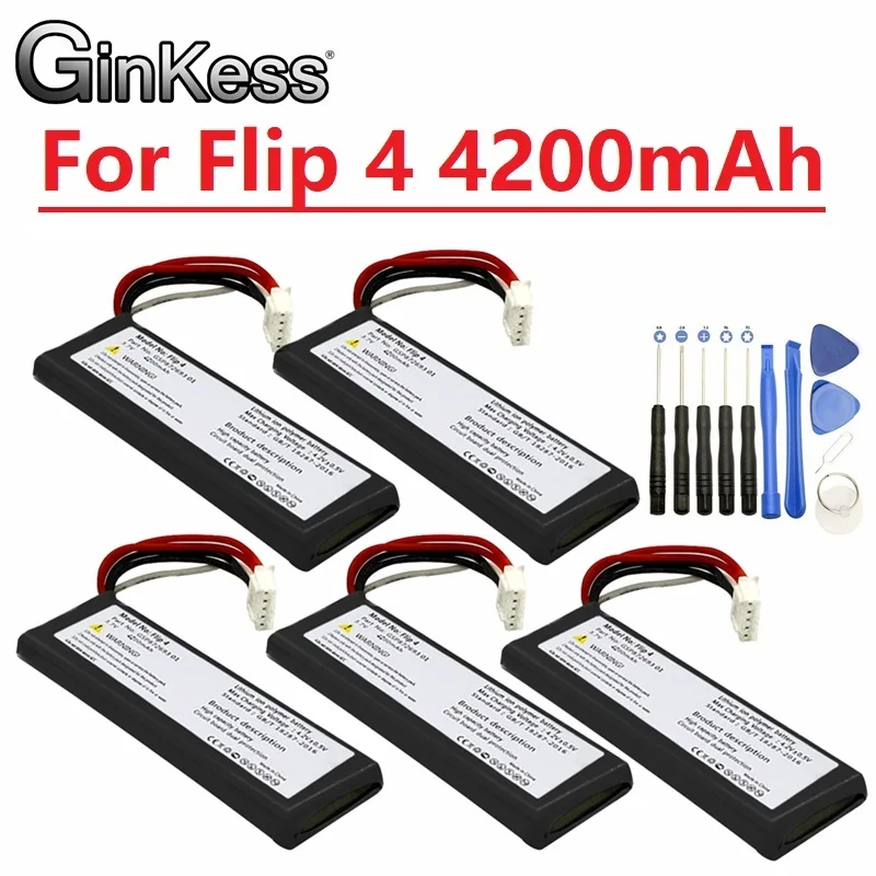 

Аккумулятор 3,7 в 4200 мАч для JBL Speaker Flip 4,Flip 4 Flip4 Специальный выпуск GSP872693 01 с бесплатной отверткой, цифровая батарея