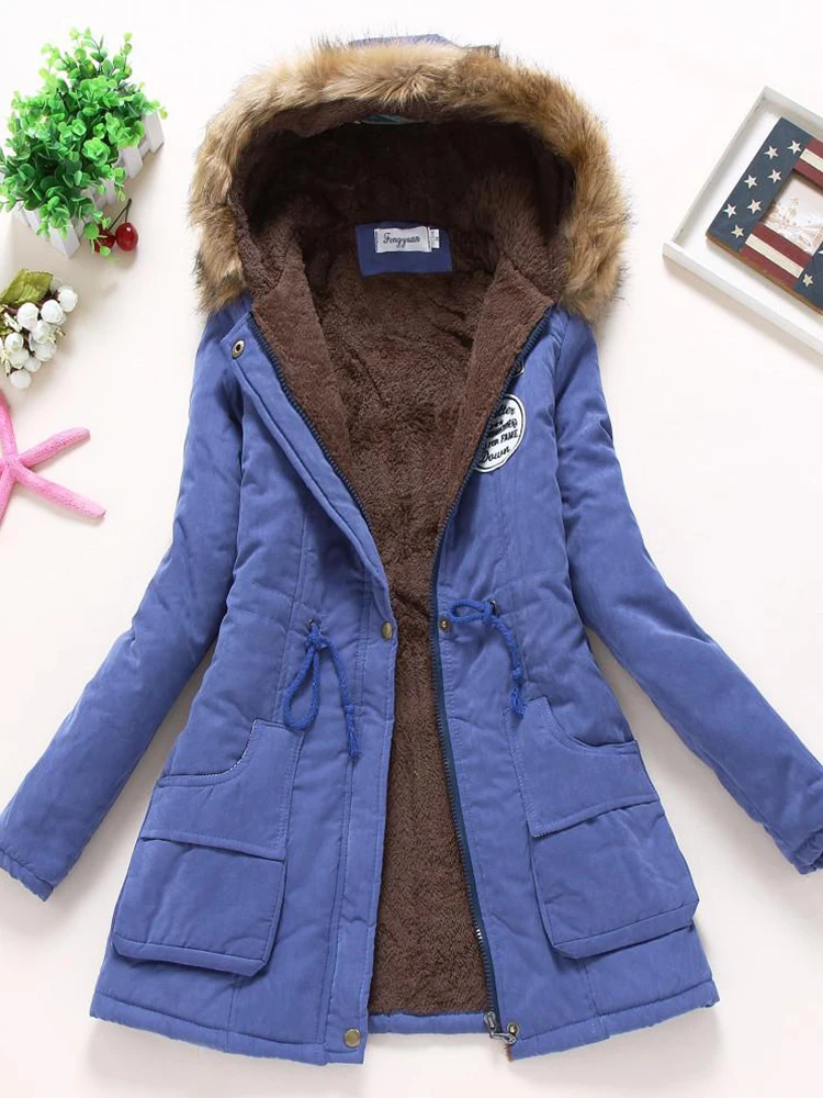 2022 New Autumn Winter Women Cotton Jacket Padded Casual Slim Coat Emboridery Hooded Parkas Wadded Warm Overcoat Elegant Parka