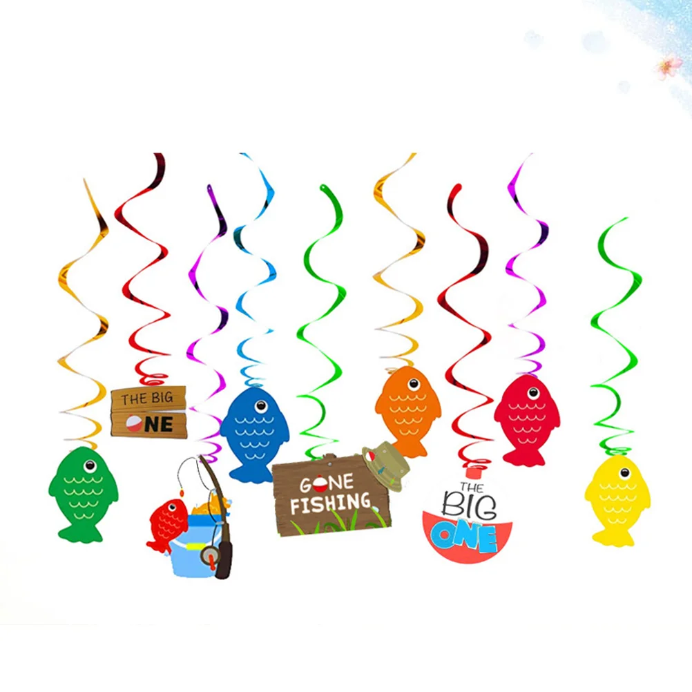 

30PCS/Set Fishing Theme Cake Ornaments Practical Birthday Party Cake Decoration Use Ornaments