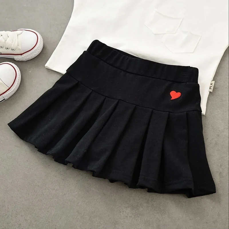 Baby Girls Skirt  Kids Pleated Skirts with Safety Pants Teenagers Dance Mini Skirt Children Girl Clothes 3 To 14year images - 6