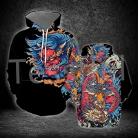japanese samurai tattoo spirits legend ghosts retro harajuku 3dprint menwomen tracksuit streetwear casual funny zip hoodies q9