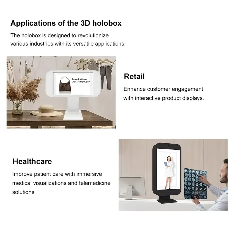 Фото Интерактивный голографический дисплей для помещений AI 3D, прозрачный LCD-бокс, цифровой Holobox №4