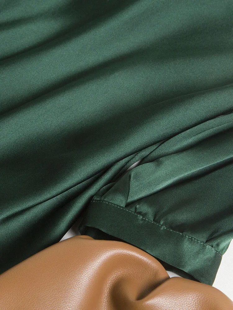 Женский тяжелый Шелковый Топ 2023 женская модная маленькая рубашка из