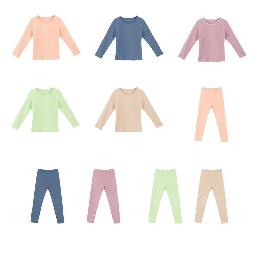 

Термобелье, плотная теплая одежда, толстый топ, брюки с длинным рукавом, домашняя одежда для сна для девочек, цветная одежда