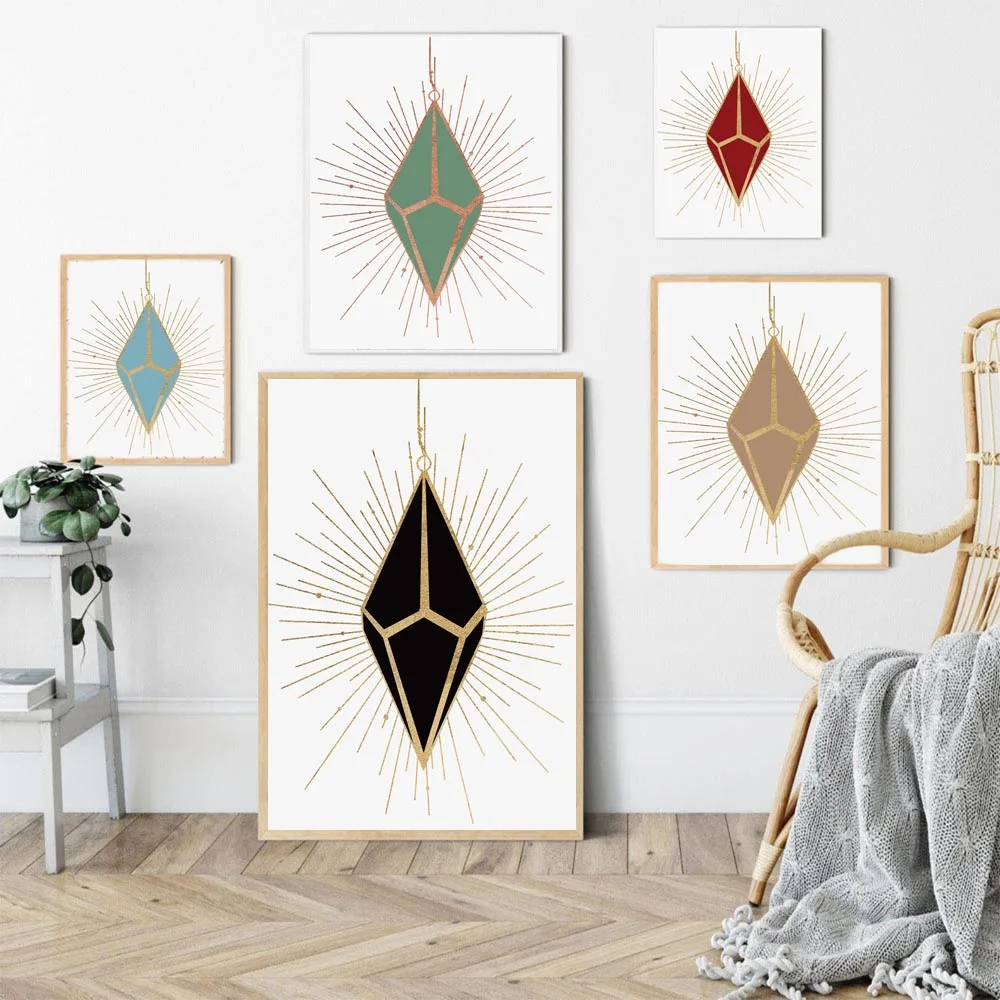

Fashion Art Abstract Christmas tree poster Christmas ornaments wall art canvas painting living room home decoration mural