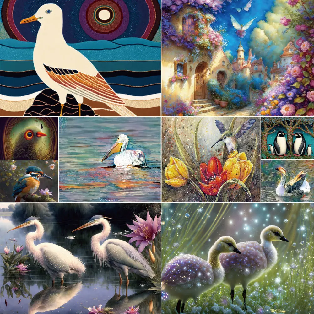 

Алмазная живопись 5D "сделай сам", животное, птица, мультфильм, искусство, Набор для вышивки крестиком, домашний декор, Новое поступление 2023