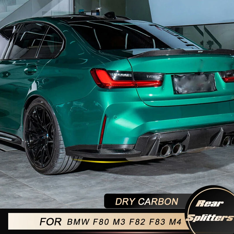 

Car Rear Bumper Splitters Flaps Apron For BMW 3 4 Series G80 M3 G82 G83 M4 2021 Rear Bumper Splitters Lip Winglets Dry Carbon