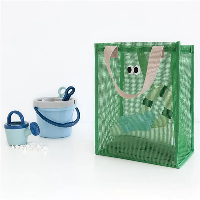 

Cute Big Eyes Multifunctional Mesh Breathable Tote Bag Leisure Travel Large-capacity Storage Bag Shopping Bag Home Organizer Bag