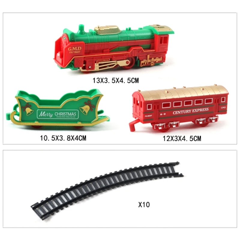 Набор поездов светильник кой, детский игрушечный поезд на батарейках, подарок на Рождество и день рождения для мальчиков и девочек