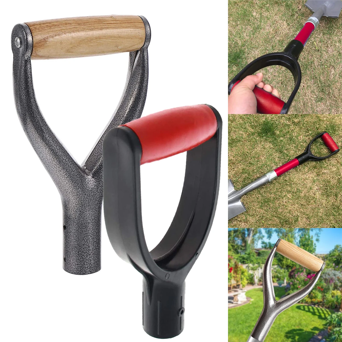 

Shovel Handle D Shaped Shovel Grip Replacement Labor-Saving Rake Handle Quick Install Spade Grip for Garden Removal Tool