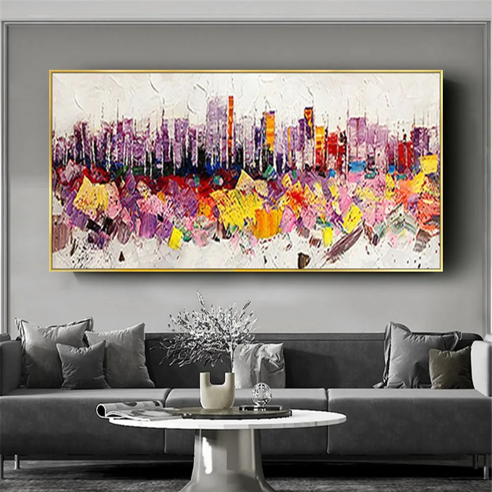 Качественный абстрактный городской пейзаж каваны картина маслом современная