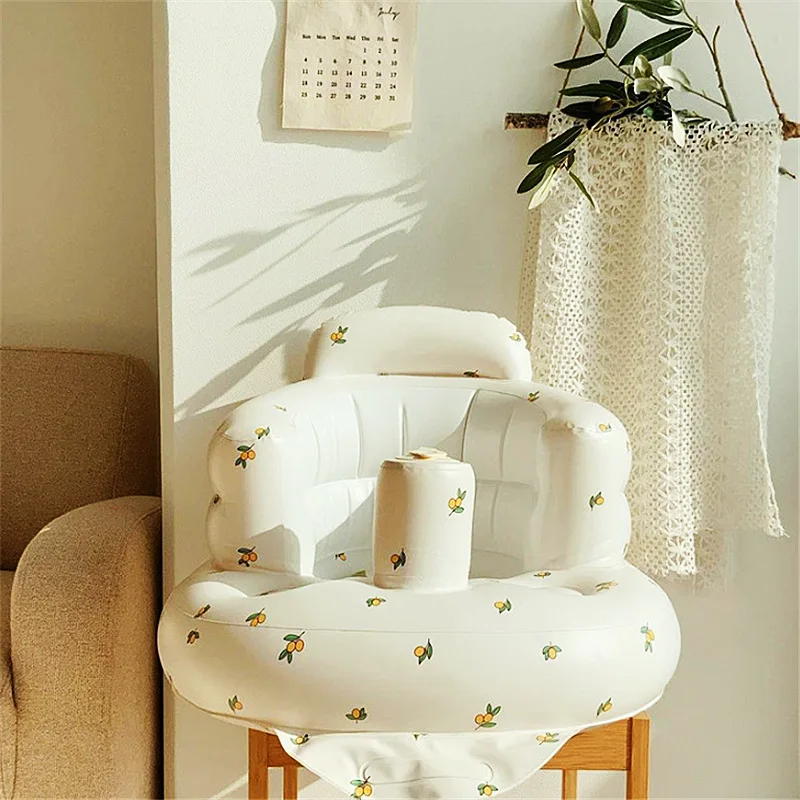 

Simple Han Feng Portable Baby Sitting Bath Stool Anti-fall Chair Learning Seat Baby Inflatable Sofa Foldable