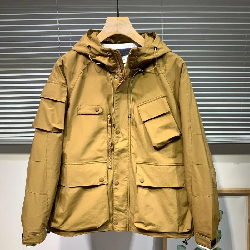 

Fashion Men Hooded Multi Pocket Functional Jacket Fall Winter 2022 Male Workwear Versatile Thicken Warm Outdoor Assault Jacket